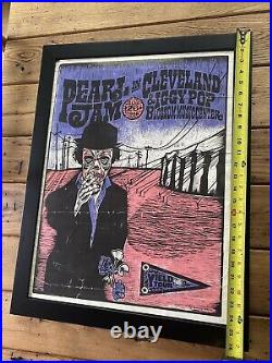 Vtg Pearl Jam Ames Bros Cleveland Yield Tour Concert Poster Authentic Blossom