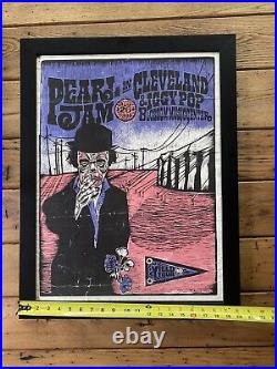 Vtg Pearl Jam Ames Bros Cleveland Yield Tour Concert Poster Authentic Blossom