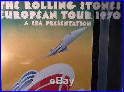 Vtg Rolling Stones Concert Poster Original European Tour 1970 Pasche Rock Music
