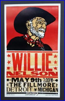 WILLIE NELSON #/50 Hatch Show Print THE FILLMORE Detroit 2010 Concert Poster