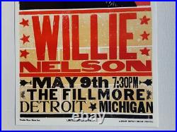 WILLIE NELSON #/50 Hatch Show Print THE FILLMORE Detroit 2010 Concert Poster