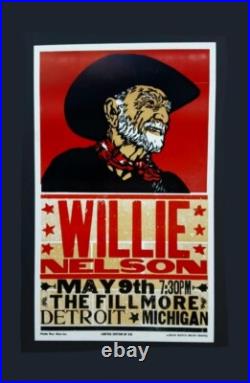 WILLIE NELSON #/50 Hatch Show Print THE FILLMORE Detroit 2010 Concert Poster