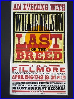 WILLIE NELSON Hatch Show Print THE FILLMORE SAN FRANCISCO 2007 LE Concert Poster