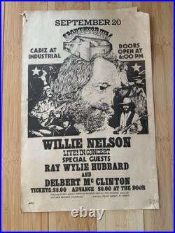 WILLIE NELSON & Ray Wylie Hubbard 1977 Concert Poster Sportatorium Dallas TX