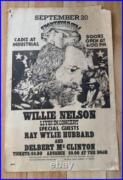 WILLIE NELSON & Ray Wylie Hubbard 1977 Concert Poster Sportatorium Dallas TX