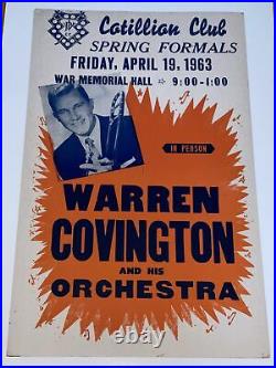 Warren Covington Spring Formals 1963 Catillian Club War Original Concert Poster