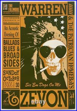 Warren Zevon Concert Poster F-60 San Francisco 1988 The Fillmore