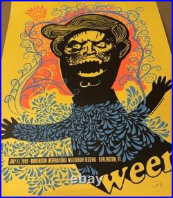Ween Concert Poster Burlington Vermont 2009 S/N Justin Helton Rare