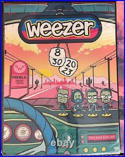 Weezer Concert Poster Phoenix Arizona 2023 Mint Stored Flat Silk Screened