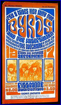Wes Wilson Byrds Wildflower Bill Graham #28 4.5 Vg+ 1966 Concert Poster
