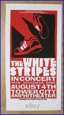 White Stripes Cleveland 2003 Concert Poster Silkscreen Original Jack Rare