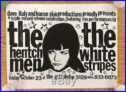 White Stripes Hentchmen Detroit MI 1998 Original Concert Poster Flyer Rare Jack