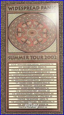 Widespread Panic Summer Tour 2002 Ultra Rare Concert Poster Bonnaroo & Red Rocks