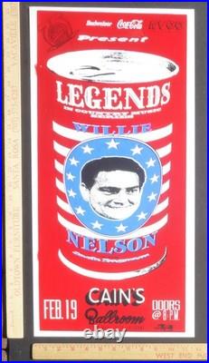 Willie Nelson Concert Poster Cain's Ballroom Tulsa Oklahoma 1999 Willie Nelson Concert Poster Cain's Ballroom Tulsa Oklahoma 1999