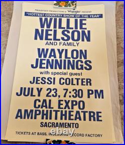Willie Nelson Concert Poster July 1986 Waylon Jennings Colter-Original