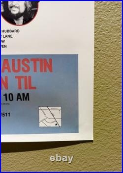 Willie Nelson J. Cash W. Jennings RARE 1985 Texas July 4 Picnic Concert Poster