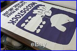 Woodstock, Original Vintage 1969 Poster from Concert Movie Warner Bros purple US