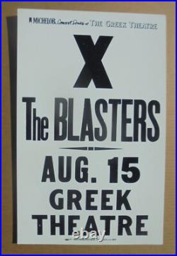 X The Blasters Greek Theatre Original Vintage Concert Promotion Poster X The Blasters Greek Theatre Original Vintage Concert Promotion Poster