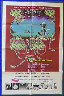 Yes Songs 1975 Original 1 Sheet Movie Poster Concert Film Prog Rock Rick Wakeman