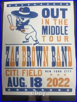 Zac brown band citi field 2022 out in the middle tour concert poster (no frame) Zac brown band citi field 2022 out in the middle tour concert poster (no frame)